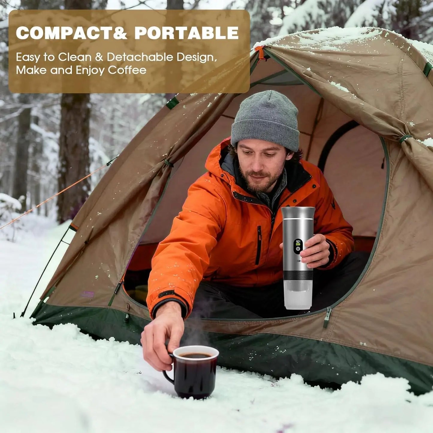 3-In-1 Portable Wireless Coffee Machine for Travel Mini Coffee Machine Compatible with Nespresso for Car & Home Coffee Maker